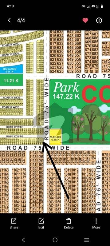 5 Marla Triple Category Corner Plot Facing Park 75ft Road CC Block LDA City Lahore