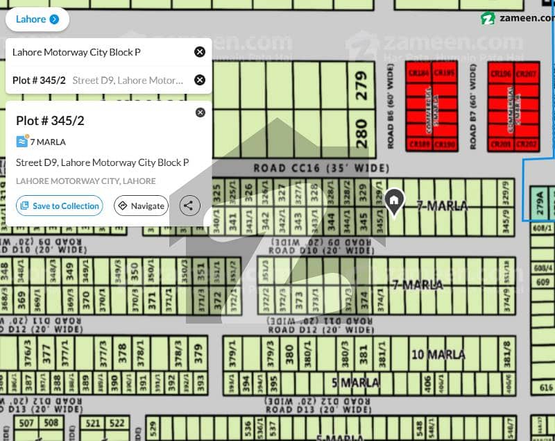 Great Location Close to the Mosque, Society Main Gate and R Block Commericals 7-Marla P Block Plot for Sale in Lahore Motorway City