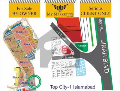 7.9 Marla Residential Corner Plot Available For Sale - Top City-1 Block G Islamabad