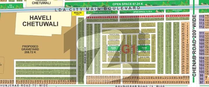 10 Marla Residential Plot for Sale G1 Block, LDA City (36 Lac)