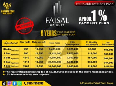 One Bed Studio Flate Available For Sall In Faisal Town Islamabad