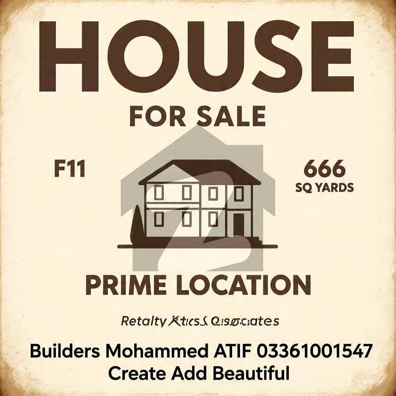 Beautiful House for Sale  F11 666 sq yards  CDA Transfer  prime location