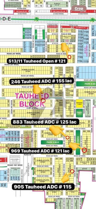 Plot No# 883 Tauheed And 570 And 905 Tauheed And 969 Facing park Confirm plot