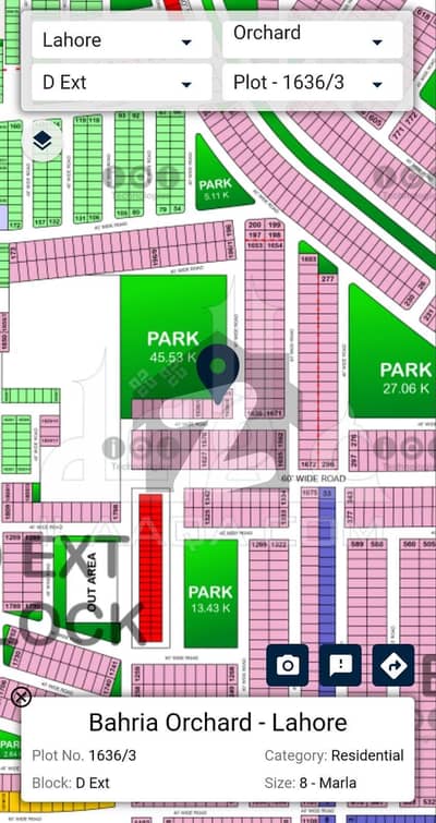 8 Marla Plot For Sale In D block Bahria Orchard Lahore
