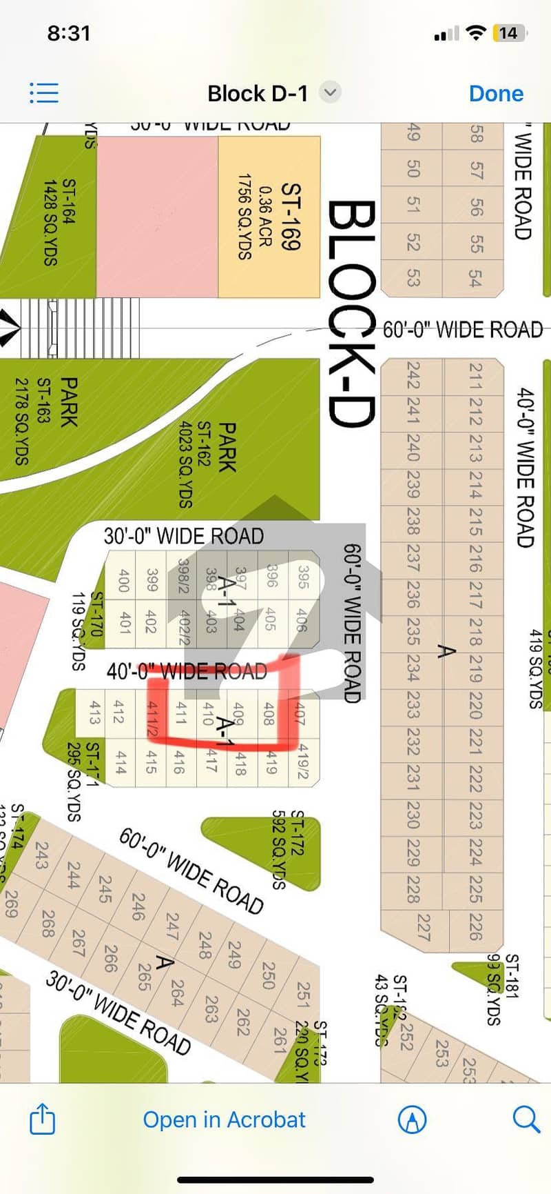 160 sq yds West Open