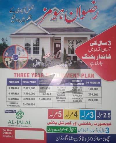 3 Marla plot on Installment 1/2km from Ferozepur road kahna nau Lahore