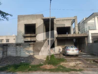 Double Heighted Elevation Solid Material Grey Structure With Ceiling Work & Wires