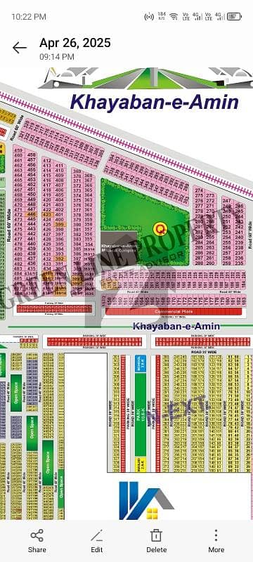 2-Marla Commercial Plot For Sale In Khayaban-e-Amin Housing Society, Lahore.