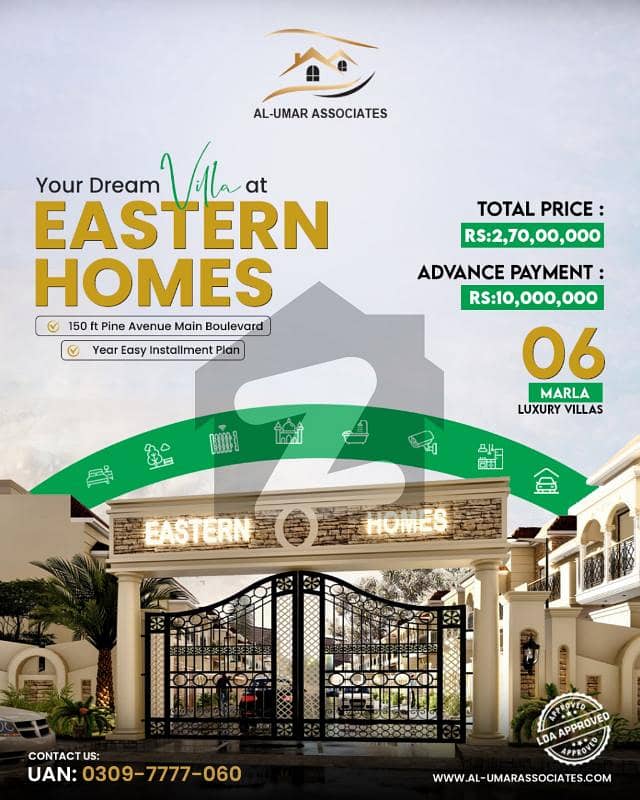 6 MARLA DOUBLE STORY LUXCARY VILLAS (Eastern Homes )