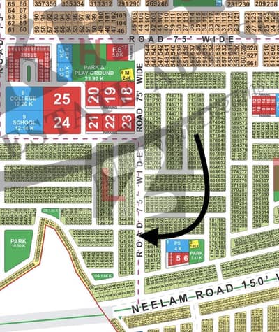 Block H 75 Feet Road 10 Marla Plot Available For Sale