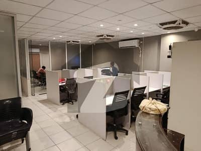 FULLY FURNISHED OFFICE IS AVAILABLE ON THE RENT IN THE NEAT CLAEN 24/7 COMMERCIAL BUILDING AT MAIN SHAHRE E FAISAL