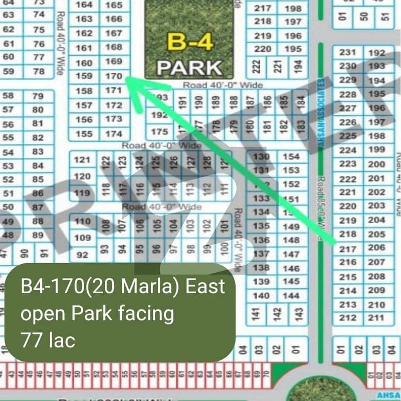 20 Marla Facing Park 170 B4 20 Marla Facing Park 170 B4