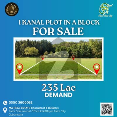 1 Kanal Resident Plot A Block Palm City For Sale