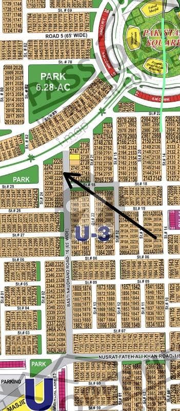 DHA Multan Sector U 1 Kanal Residential Plot 65ft Facing Near To Park, Masjid And Commercial. Direct Access To 120ft And Pakistan Square. Near To University'S, Hospitals, Kashmir Park And Main Gate.