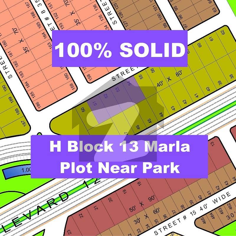13 Marla Plot H-Block Near Park 13 Marla Plot H-Block Near Park