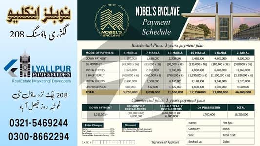 نوبل انکلیو لوئر کینال روڈ,فیصل آباد میں 5 مرلہ رہائشی پلاٹ 63.75 لاکھ میں برائے فروخت۔