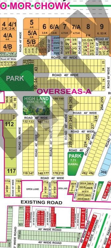 10 Marla Plot For Sale In Overseas A block Bahria Town Lahore
