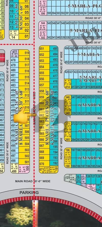 662 J 8 Marla plot at main 50 feet road Al Rehman garden phase 2 Lahore