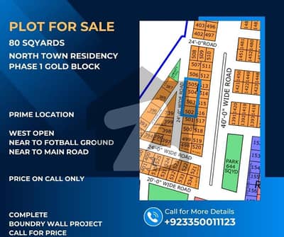 80 SQYARDS WEST OPEN PLOT ON PRIME LOCATION NORTH TOWN RESIDENCY PHASE 1 80 SQYARDS WEST OPEN PLOT ON PRIME LOCATION NORTH TOWN RESIDENCY PHASE 1
