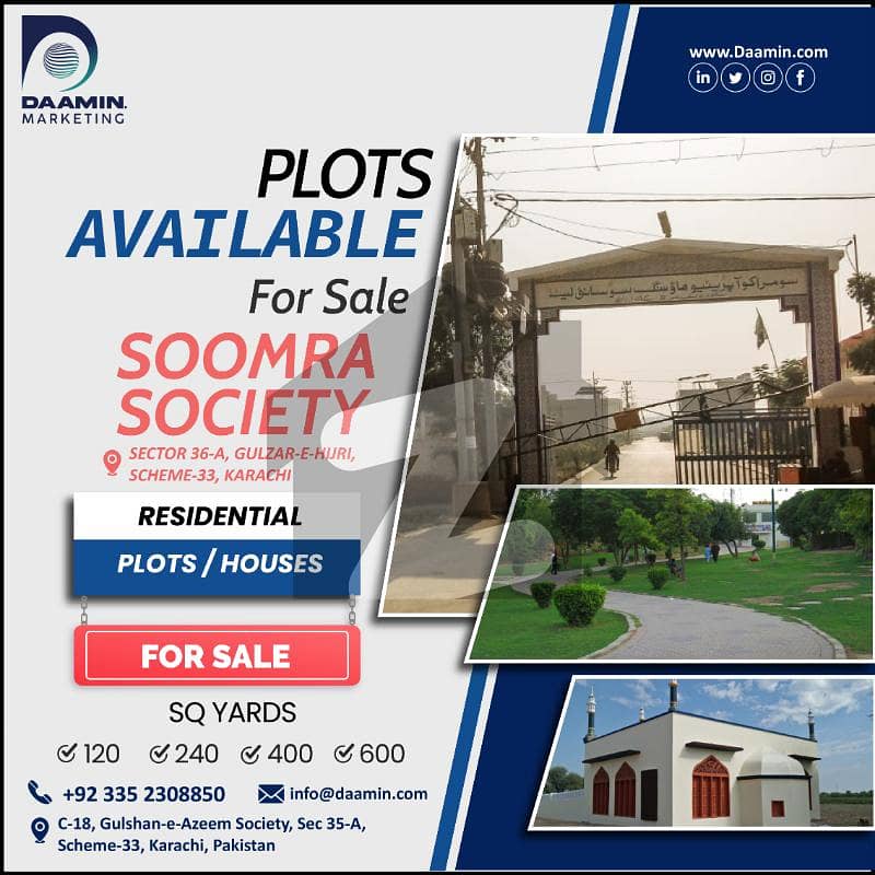 سومرا سوسائٹی سکیم 33,کراچی میں 10 مرلہ رہائشی پلاٹ 2.3 کروڑ میں برائے فروخت۔ سومرا سوسائٹی سکیم 33,کراچی میں 10 مرلہ رہائشی پلاٹ 2.3 کروڑ میں برائے فروخت۔