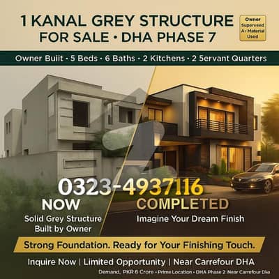 1 Kanal Grey Structure At Ideal Location Near Carrefour