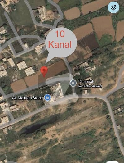 دھمیال روڈ راولپنڈی میں 10 کنال رہائشی پلاٹ 4.5 کروڑ میں برائے فروخت۔