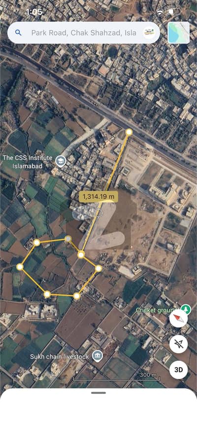 10 Kanal Plot For Sale Park Road, Islamabad (Near King Hamad Nursing University)