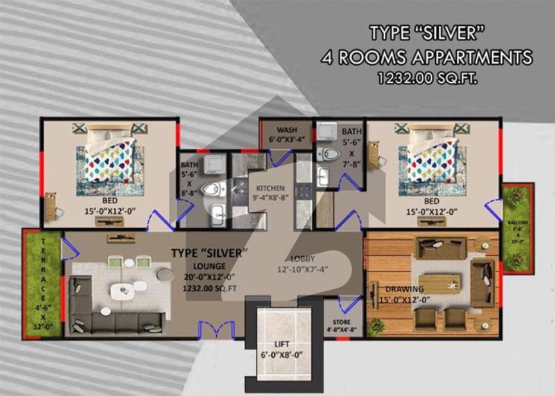 2 bed Drawing Dining Available on booking