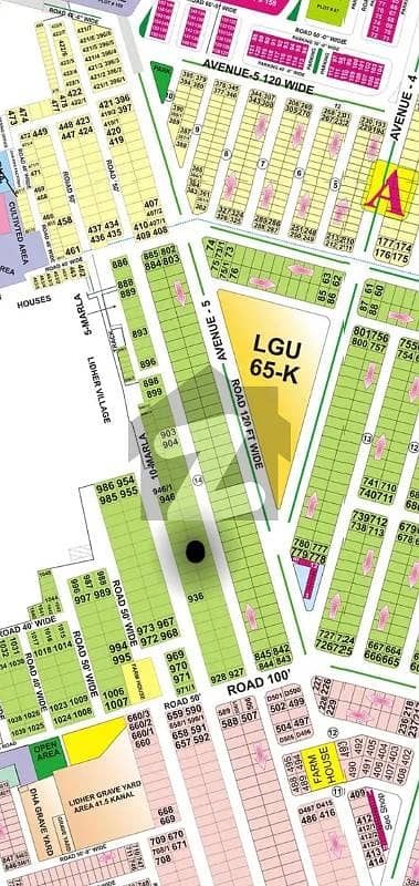 1 kanal plot for sale Most Prime Location back of 100 Road Phase 6