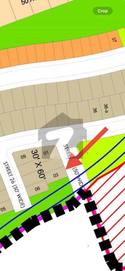 Sector F-1  Street 27  Dead end plot with green belt
