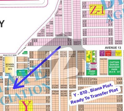 McDonalds & Sector Park Just 5 Minutes Walking Distance Sial Estate Offers . Y - 810 . Ready To Transfer Biana Plot For Sale. Meeting Possible With Biana Holder