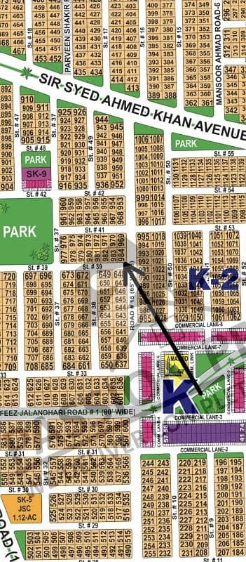 DHA Multan sector K 1 kanal 65ft corner residential plot near to park, Masjid and commercial. Very close to ring road.