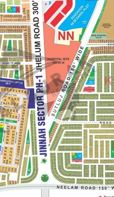 Q Block 5M Facing Park plot for Sale Jinnah Sector Near by 150ft Neelam Road & 300ft wide Road