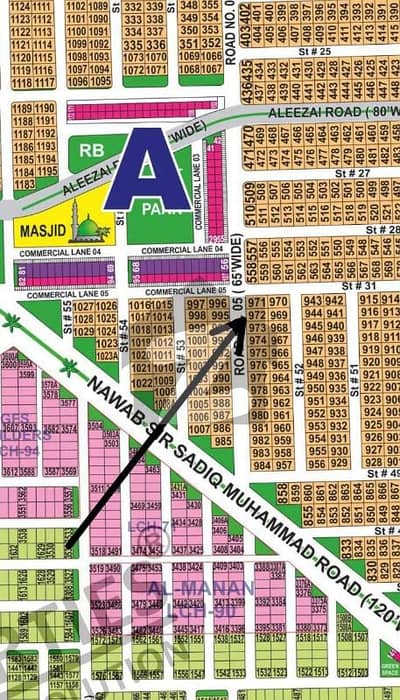 DHA Multan sector A 1 kanal 65ft facing residential plot near to park, Masjid and commercial. Direct access to 120ft road.