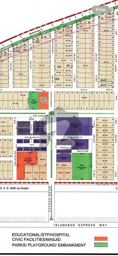 Level and Solid Land Kanal Plot For Sale River Garden Islamabad