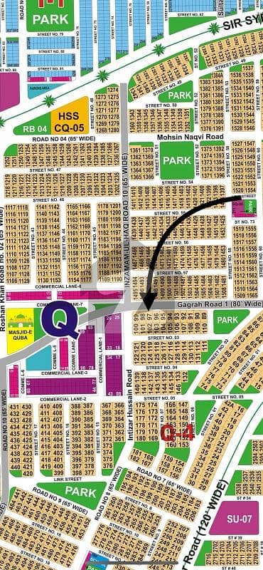 DHA Multan sector Q 1 kanal 80ft facing residential plot near to park, Masjid and commercial. Direct access to ring road.