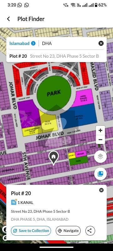 ڈی ایچ اے فیز 5 - سیکٹر بی ڈی ایچ اے ڈیفینس فیز 5,ڈی ایچ اے ڈیفینس,اسلام آباد میں 1 کنال رہائشی پلاٹ 4.35 کروڑ میں برائے فروخت۔