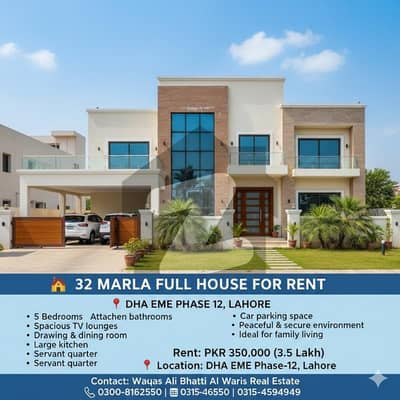 ای ایم ای سوسائٹی لاہور میں 5 کمروں کا 1 کنال مکان 3.5 لاکھ میں کرایہ پر دستیاب ہے۔