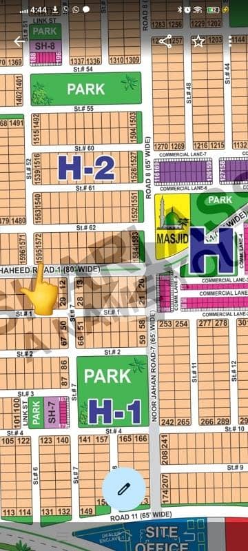 1 Kanal Corner Plot at prime location of Sector H DHA Multan