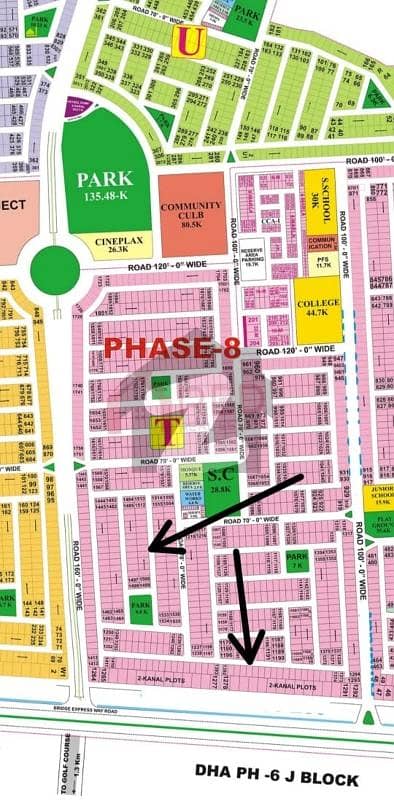 ڈی ایچ اے فیز 8 - بلاک ٹی فیز 8,ڈیفنس (ڈی ایچ اے),لاہور میں 2 کنال رہائشی پلاٹ 12.8 کروڑ میں برائے فروخت۔