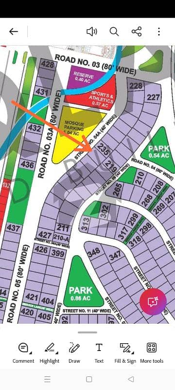 Precinct 4 500sq. y Park facing plot available for sale 03135549217