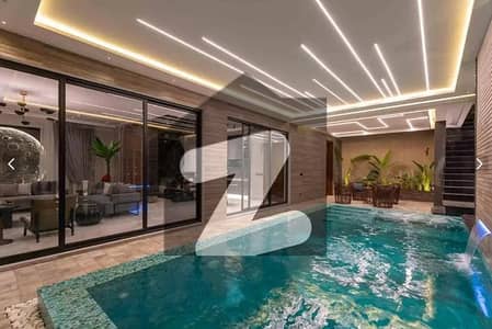 FACING PARK 23 MARLA TOP OF THE LINE ULTRA MODERN FULL BASEMENT FULLY FURNISHED BUNGALOW WITH DOUBLE HEIGHTED TV LOUNGE,INDOOR SWIMMING POOL,HOME CENIMA,LIFT AND ROOF TOP FOR SALE IN DHA PHASE 7 NEAR TO RAYA.