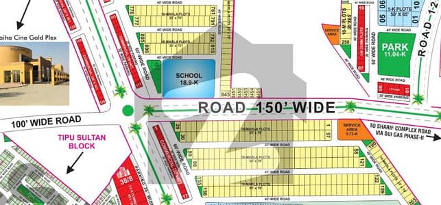 MAIN BOULEVARD | MAP PAID 10 MARLA PLOT FOR SALE TIPU SULTAN BLOCK