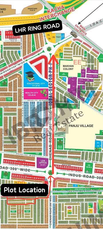 5 Marla Plot, Block G1, on 40Ft Road, Direct Access to 200 Ft CHENAB Road, LDA City