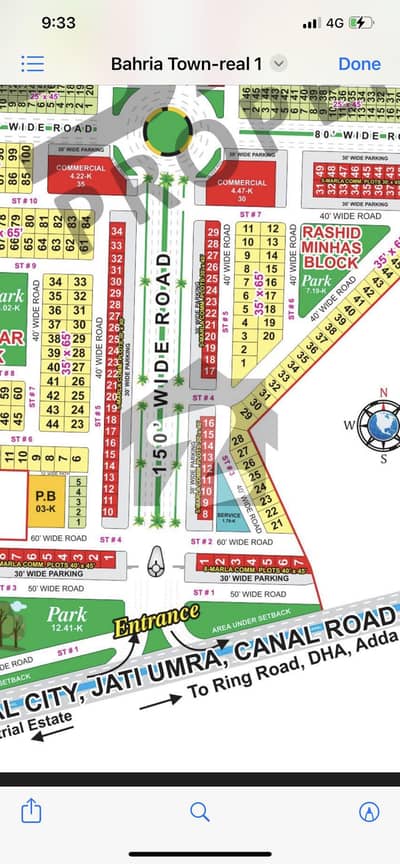 8 marla main canal road commercial sector G . Rashid Minhas block