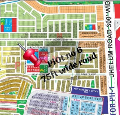 LDA CITY P block 10m plot for sale Access 75ft wide road one side 300 ft wide road their side motorway link road on ground carpet road pl0t for sale