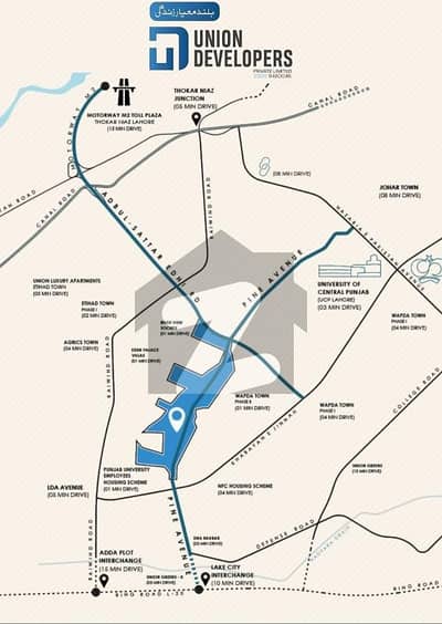 5 MARLA PLOT FOR SALE ON EASY INSTALMENTS BOOKING 35 LAC UNION TOWN LOCATED ON ABDUL SATTAR EDHI ROAD AND PINE AVENUE ROAD