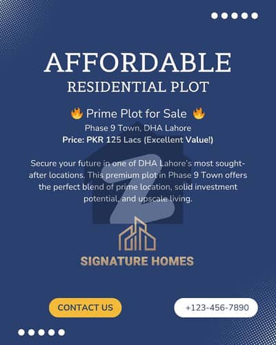 ڈی ایچ اے 9 ٹاؤن ڈیفنس (ڈی ایچ اے),لاہور میں 5 مرلہ رہائشی پلاٹ 1.25 کروڑ میں برائے فروخت۔