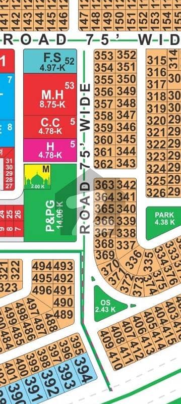 LDA city Lahore D block one kanal on 75 ft road + facing park on ground carpeted road possession available ready to construction