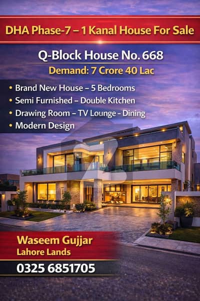 1 kanal brand new house for sale